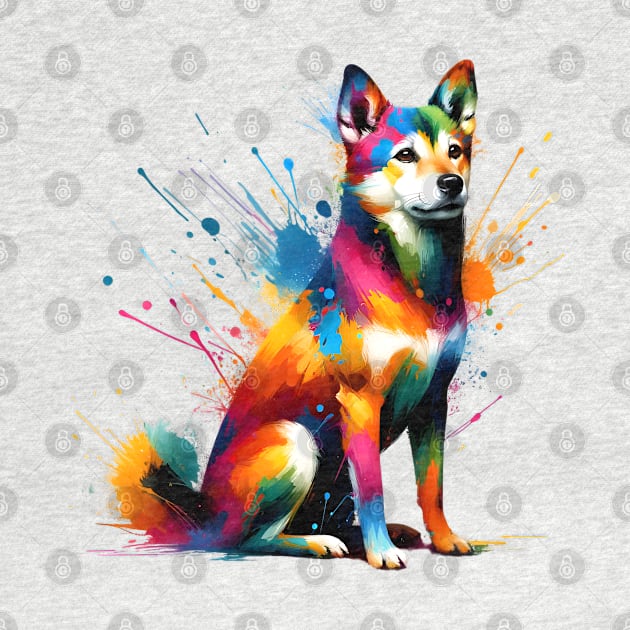 Taiwan Dog in Vivid Abstract Splash Art Style by ArtRUs